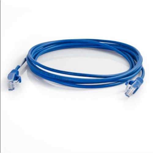 Ortronics 576-RD10-001 1ft Q-Series 28AWG Category 6 Patch Cable, Booted, Blue