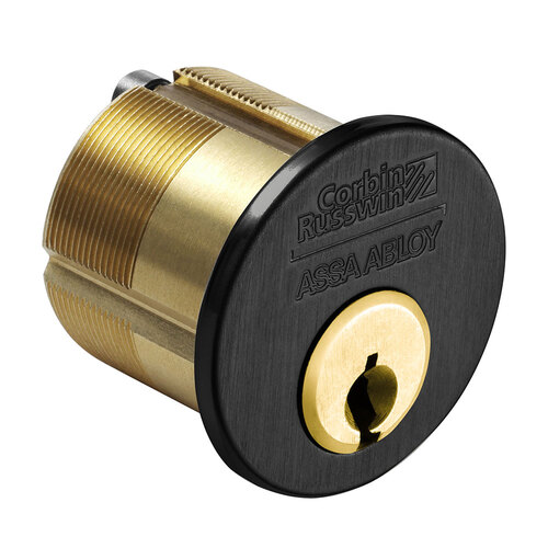 Corbin Russwin CR1000 114 A01 6 BSP L4 0BIT KB10 2 1-1/4in Mortise Cylinder 6-Pin Clover Cam, Standard Collar, Black Suede Coat