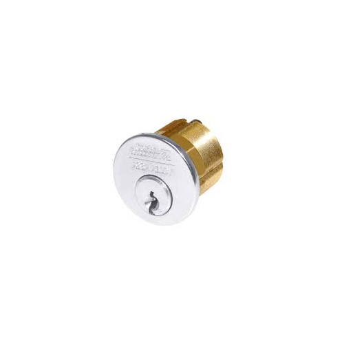 Corbin Russwin CR1000 118 A01 6 625 60 0BIT KB10 2 1-1/8in Mortise Cylinder 6-Pin Clover Cam, 60 Keyway, Bright Chrome