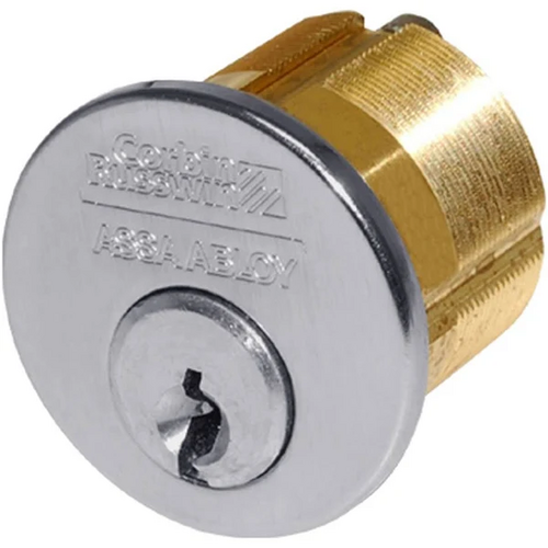 Corbin Russwin CR1000 118 A02 6 D1 626 1-1/8in Mortise Cylinder 6-Pin D1 Keyway Satin Chrome Standard Collar
