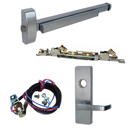 PHI ELR-TS-2108-V4908A-LHR-630-36 KIT Rim Exit Device, Electric Latch, Touchbar Monitor, Vandal Resistant Lever