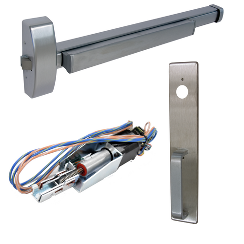 PHI MLR-TS-2103-1703A-630-36 KIT - Electric Rim Exit Device, Motorized Latch, Touchbar, Nightlatch Trim, 36in
