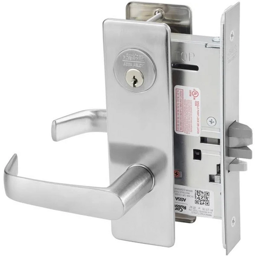 Corbin Russwin ML2052 NSM 626 L4 KIT - Classroom Intruder Mortise Lock, Newport Lever, Satin Chrome, Field Reversible