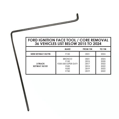 Framon TTFDF Ford Ignition Face / Core Removal Tool, Removes Cylinders on in Dash Ignitions