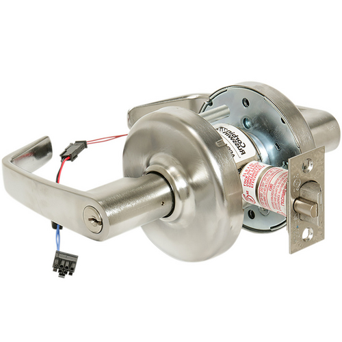 Corbin Russwin CLX33903-NZD-626C-M92-CTSD SFIC 12/24VDC Electrified Newport Lever, Field Selectable, 12-24VDC, Satin Chrome, REX