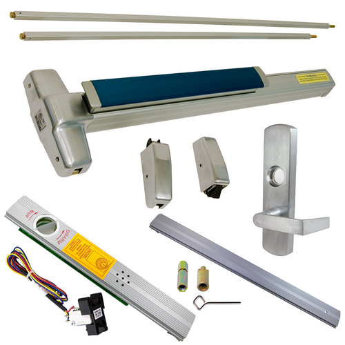 Von Duprin RX-9827L-NL-626-36-RHR-06-ALK Alarmed Exit Device Kit with Nightlatch Lever Trim, Satin Chrome, Grade 1