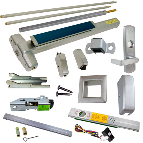 Von Duprin RX-9927L-NL-626-36-LBR-LHR-06-ALK Alarmed Exit Device Kit with Nightlatch Lever Trim, Grade 1, Satin Chrome