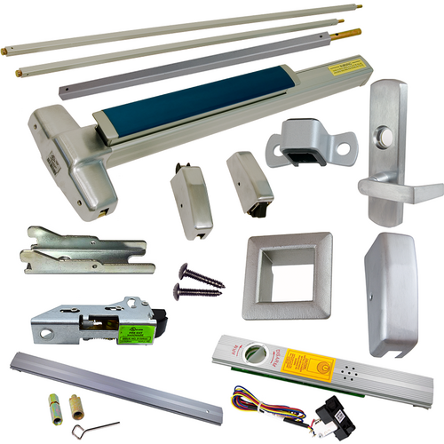 Von Duprin RX-9927L-NL-626-48-LBR-RHR-06-ALK Alarmed Exit Device Kit with Nightlatch Trim, RHR, 48x84, Grade 1, Satin Chrome