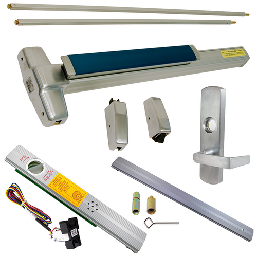 Von Duprin RX-9927L-NL-626-48-RHR-06-ALK Alarmed Exit Device Kit with Nightlatch Trim, Satin Chrome, Grade 1, 48x84in