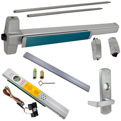Von Duprin RX-9927L-NL-628-36-LHR-06-ALK Alarmed RX Exit Device with 996L-NL-06 Nightlatch Lever Trim, Satin Aluminum