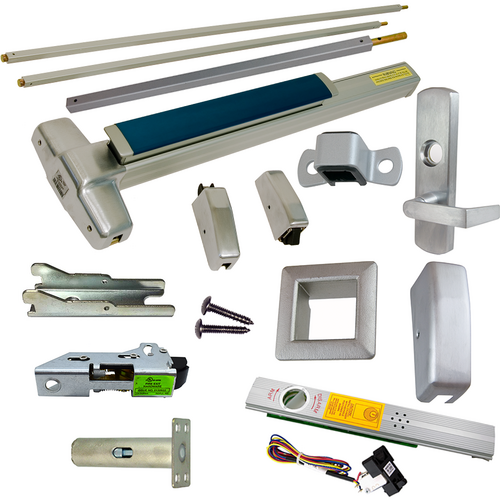 Von Duprin RX-9927L-NL-F-626-36-LBR-RHR-06-ALK Alarmed Fire-Rated Exit Device Kit with Nightlatch Lever Trim, Satin Chrome