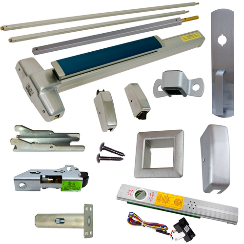 Von Duprin RX-9927NL-F-626-48-LBR-ALK Alarmed Exit Device Kit, Fire-Rated, RX Switch, 990NL Nightlatch, Satin Chrome