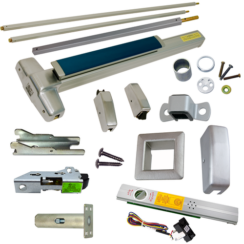 Von Duprin RX-9927NL-OP-F-626-48-LBR-ALK Alarmed Exit Device Kit, Fire-Rated, RX Switch, SVR, 110MD-NL-OP, Grade 1, Satin Chrome
