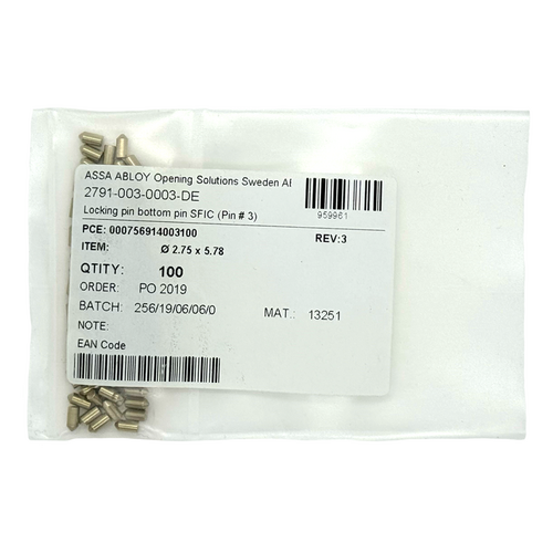 Assa Abloy 909003 SFIC Bottom Pin 3 100/Bag