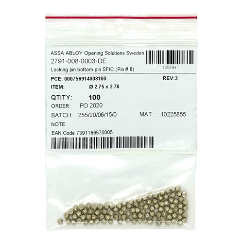 Assa Abloy 909008 SFIC Bottom Pin 8 100/Bag