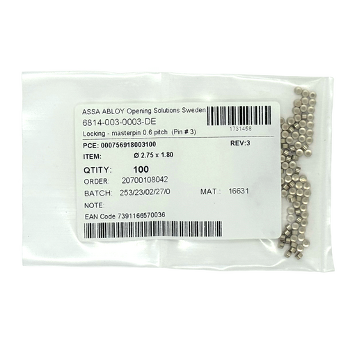 Assa Abloy 911003 SFIC Master Pin 3 100/Bag