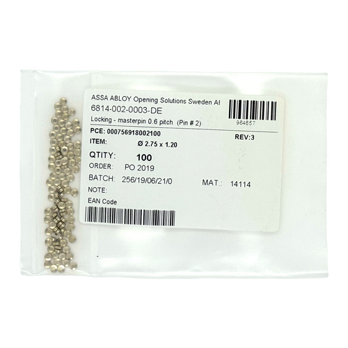 Assa Abloy 911002 SFIC Master Pin 2 100/Bag