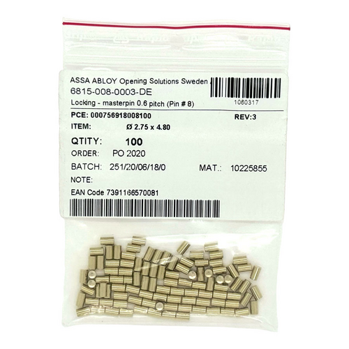 Assa Abloy 911008 SFIC Master Pin 8 100/Bag