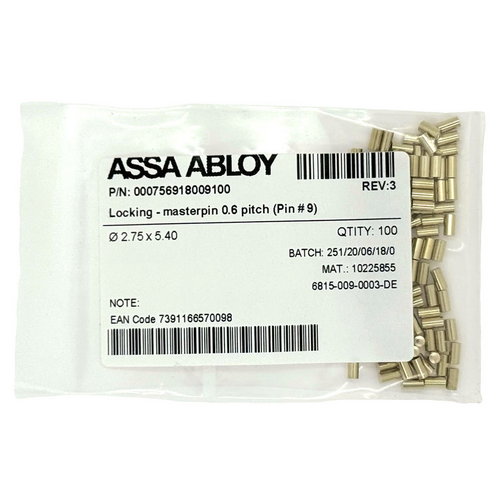 Assa Abloy 911009 SFIC Master Pin 9 100/Bag
