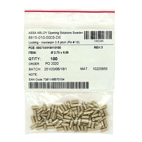 Assa Abloy 911010 SFIC Master Pin 10 100/Bag