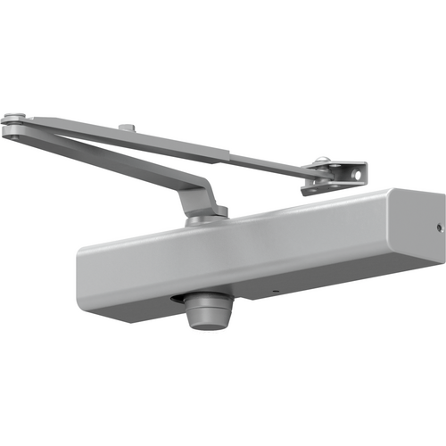 Falcon Lock SC81A-SS-689 Medium Duty Surface Door Closer, Spring-N-Stop Arm, Adjustable 1-6, Grade 1