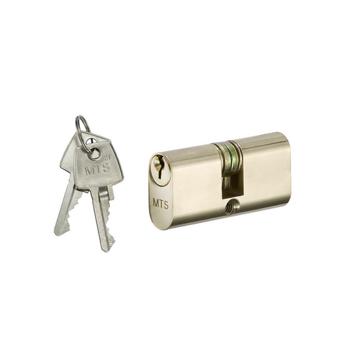 Papaiz C400/55KA5 Papaiz Double Keyed Oval Cylinder, 5 Pin, 5 Keyed Alike, Polished Brass