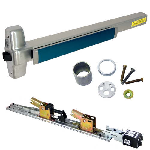 Von Duprin QELA-98NL-OP-F-626-36 KIT - QEL Fire Rated Rim Exit Device, 110MD NL-OP Nightlatch, 36in, Satin Chrome