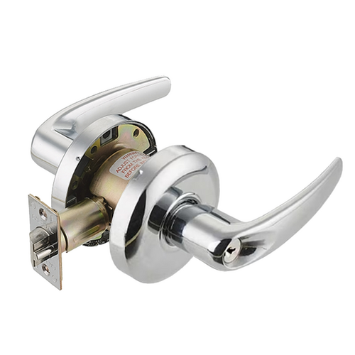 Cal-Royal AG00 US26D 2-3/8 BS Grade 2 Entrance Lever, 6-Pin Schlage C Keyway, 2-3/8