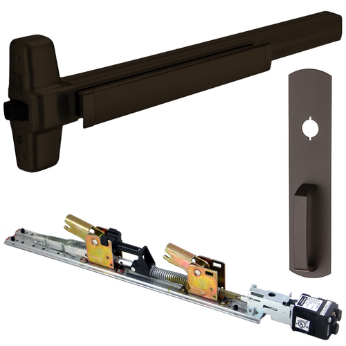 Von Duprin QELA-98NL-710-36 KIT - QEL Rim Exit Device 990NL Nightlatch Trim, 36in, Grade 1, Dark Bronze