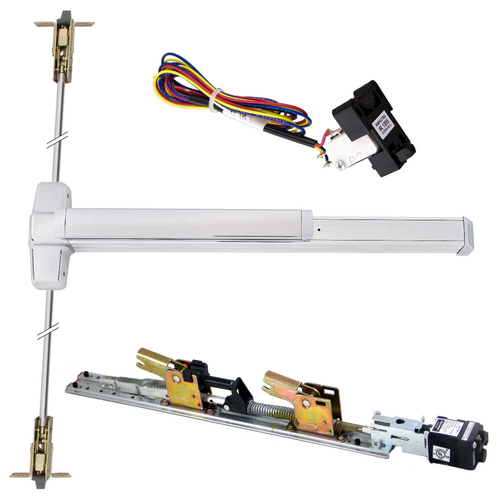 Von Duprin RX-QELA-9947EO-626-36 QEL RX CVR Grooved Exit Device, Exit Only, 36in Adjustable, Grade 1, Satin Chrome