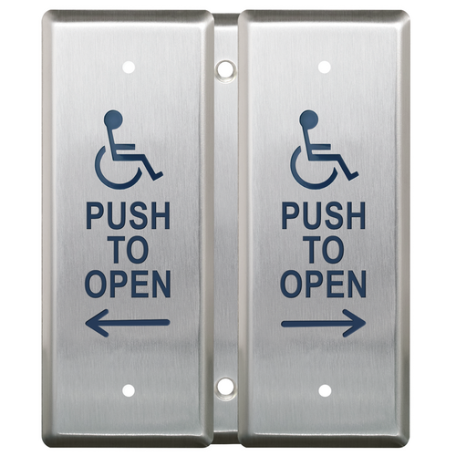 Camden CM-2520/4 2 Gang Push Plate Key Switches, No SPST, Wheelchair 