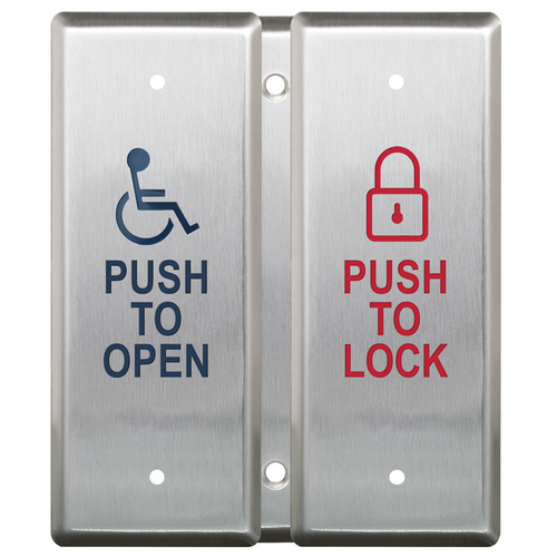 Camden CM-2520/48 2 Gang Combo Push Plate Switches WC Push to Open/ Push to Lock