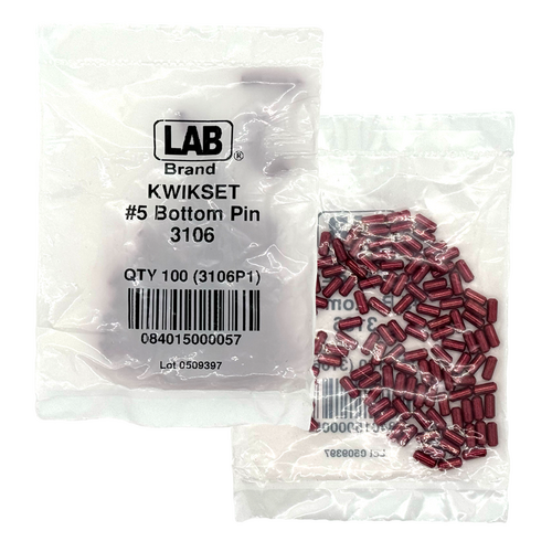 LAB KWI3106 5 Kwikset Bottom Pins, Size .264, Polybag 100 Pins