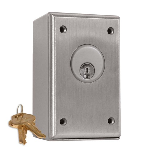 Camden CM-1000-60KD Surface Key Switch, SPST Momentary, N/O, Keyed Alike Cylinder