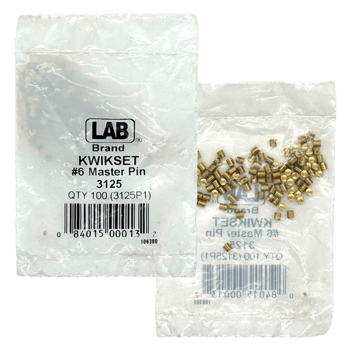LAB KWI3125 6 Kwikset Master Pin .138, Polybag 100 Pins