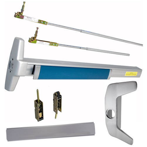 Von Duprin LD-3347A-NL-626-36-LHR Narrow Stile CVR Concealed Vertical Rod Exit Device, 36in-100in, Satin Chrome