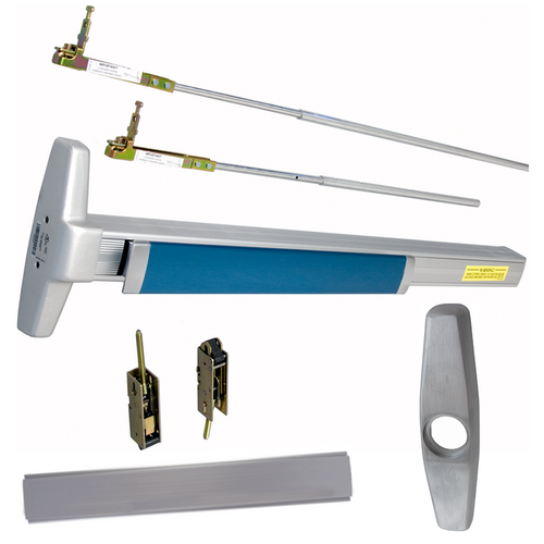 Von Duprin LD-3347A-NL-OP-626-36 Narrow Stile CVR Concealed Vertical Rod Exit Device, 36in-100in, Satin Chrome