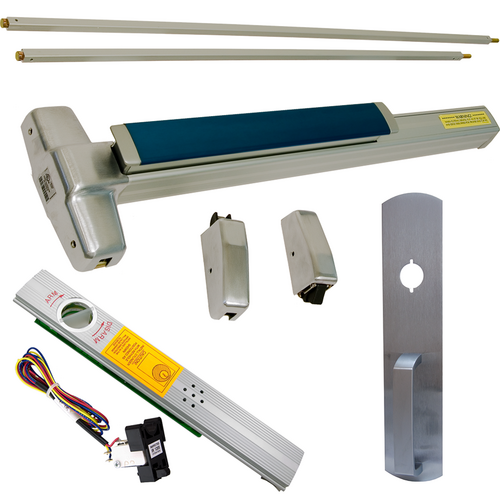 Von Duprin 9927NL-F-626-36 ALK Alarmed SVR Grooved Exit Device, 990NL Nightlatch Trim, 36x84, Grade 1, Satin Chrome