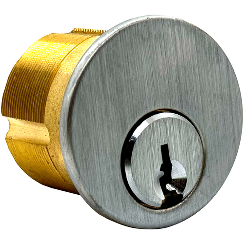 GMS M118SCE26D-ATA2 Mortise Cylinder 1-1/8in 6-Pin Schlage E, Adams Rite/Yale, Satin Chrome
