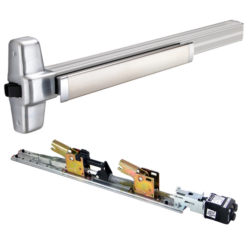 Von Duprin QELA-99EO-F-626-36 KIT - QEL Fire Rated Rim Exit Device, 36in, No Trim, Satin Chrome, Grade 1