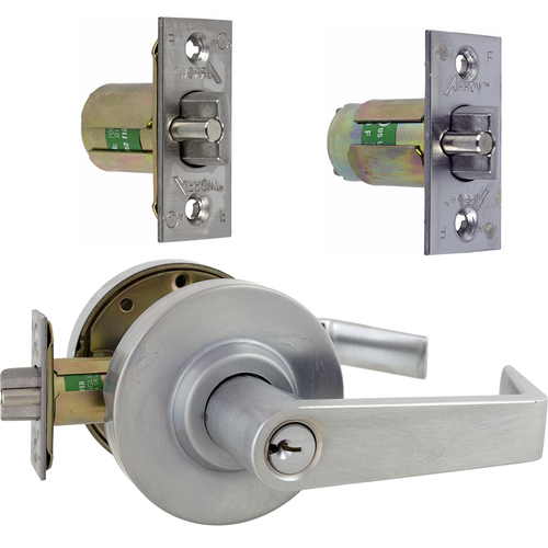 Arrow Lock RLX12SR26D-CS 2 3/8 BS Sierra Rigid Lever, Schlage C Keyway, 2-3/8in Backset, Grade 2, Satin Chrome