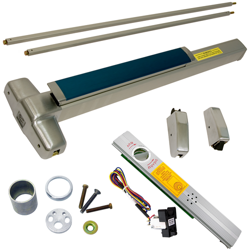 Von Duprin 9827NL-OP-626-36 ALK Alarmed SVR Surface Vertical Rod Exit Device NL-OP Nightlatch Trim, Satin Chrome