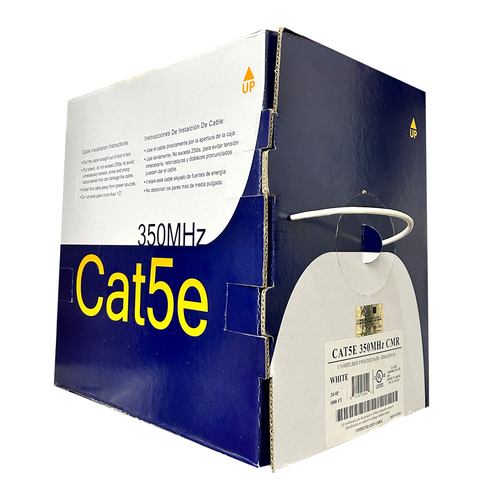 Remee CAT5E-350-RISER-1000-WHITE Cat5e 350MHz 4 Twisted Pairs 24 AWG Unshielded Riser Jacket White 1000ft Box