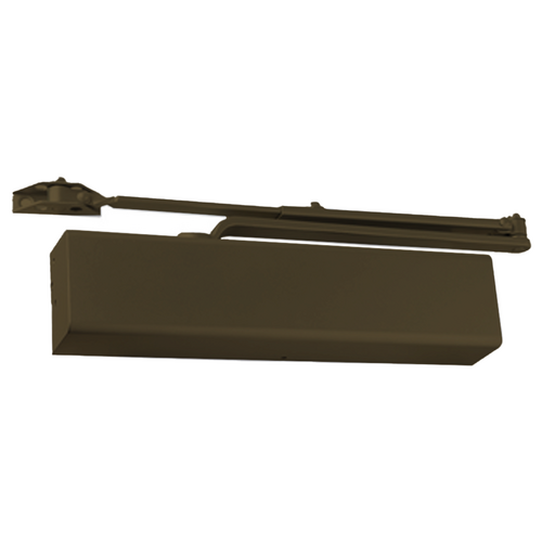 Dexter DCM1000.STD.SLIM.HW/PA.DKBRZ Medium Duty Surface Mount Door Closer with Slim Cover and Hold Open Arm Dark Bronze Finish