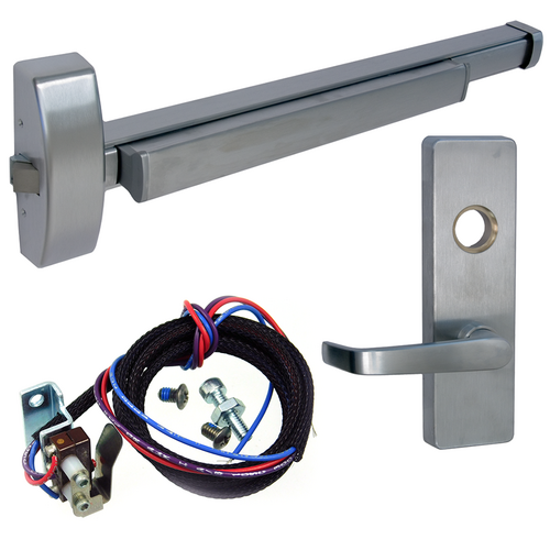PHI TS-2108-V4908A-LHR-630-48 Rim Exit Device with Touchbar Switch, Vandal Resistant Lever, Left Hand, Grade 1