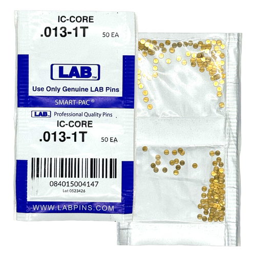 LAB BEST T1 1T Universal SFIC Top Pins, .013 Size, Color-Coded Brass, 100/Smart Pack