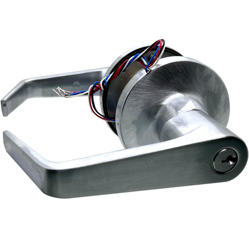 Falcon Lock T881CP6DDAN626 KD Electrified Storeroom Dane Lever, Fail Secure, 24V, Schlage C, Satin Chrome