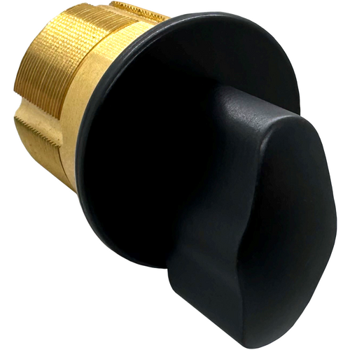 GMS M118T19-AT Mortise Thumbturn Cylinder 1-1/8in, Adams Rite/Yale Cam, 622/US19 Matte Black