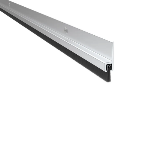 Pemko 18041CSB 96IN 3/8in Soft Brush Meeting Stile 96in, Overall Height 1-1/8in, Clear/Aluminum