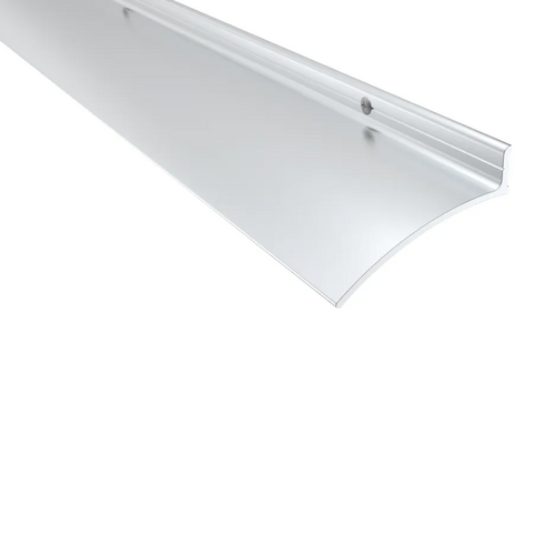 Pemko 346C 80IN Overhead Rain Drip Guard, 2-1/2in x 5/8in x 80in, Clear Anodized Aluminum